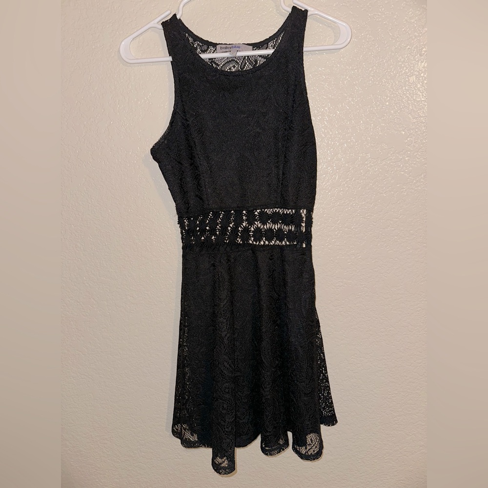 Bailey Blue Black Lace Dress with a daisy lace Waist